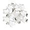 Synthetic Quartz Crystal Pendants, Star Charms with 201 Stainless Steel Snap on Bails, Stainless Steel Color, 22x20x6mm, Hole: 3x5.5mm