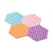 Plastic Beads Cup Mat, Hexagon, Mixed Color, 113x100x6mm