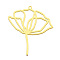 201 Stainless Steel Pendants, Laser Cut, Lotus, Golden, 38x35.5x1mm, Hole: 1.6mm