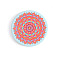 Porcelain Cup Mats, Flat Round Shape Mandala Pattern Coaster, Light Blue, 90mm