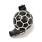 304 Stainless Steel Pendants, Football & Shoes Charm, Black, 35x21x17mm, Hole: 3.5x8mm