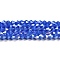 Opaque Solid Color Electroplate Glass Beads Strands, AB Color Plated, Faceted, Bicone, Medium Blue, 4x4mm, Hole: 0.8mm, about 82~85pcs/strand, 12.01~12.2 inch(30.5~31cm)