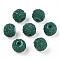 Opaque Acrylic Resin Beads, Starry Sky Round Shape, Sea Green, 8x6.5mm, Hole: 1.8mm