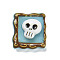 Hallowmas Opaque Resin Decoden Cabochons, Skull, Sky Blue, 22x20.5x8.5mm