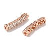 Brass Cubic Zirconia Curved Tube Beads KK-Q019-01A-2