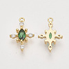 Brass Micro Pave Cubic Zirconia Charms X-KK-N216-18B-NF-2