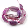 Dyed Natural Agate Bead Strands G-O038-34-3