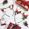 ANATTASOUL 2Pcs 2 Style Christmas Theme Antler Cloth & Iron Alligator Hair Bands MRMJ-AN0001-01-7