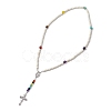 Round Gemstone Beaded Necklaces NJEW-TA00144-4