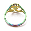 Ion Plating(IP) 304 Stainless Steel Yoga Adjustable Ring for Women RJEW-M149-24RC-2