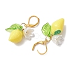 Resin Lemon Leverback Earrings EJEW-JE06163-4