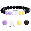 Acrylic Round Beaded Stretch Bracelet for Women BJEW-SW00066-01-7