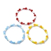 3Pcs 3 Colors Three Primary Color Series Glass Seed Beads Stretch Bead Bracelets BJEW-JB09990-1