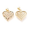 Brass Micro Pave Clear Cubic Zirconia Pendants ZIRC-L096-30G-2