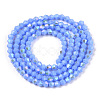 Opaque Solid Color Electroplate Glass Beads Strands EGLA-A039-P2mm-L19-3