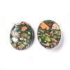 Assembled Synthetic Gold Line Peridot and Imperial Jasper Cabochons G-D0006-G03-10-2