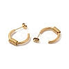 PVD Vacuum Plating 304 Stainless Steel Wire Wrapped Half Hoop Earrings for Women EJEW-P219-09G-2