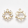 Brass Cubic Zirconia Charms X-KK-S348-310-2