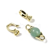 Natural Green Aventurine with Brass Fold Over Clasps G-G141-03G-10-2