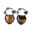 Natural Tiger Eye Heart Big Pendants G-B073-03R-03-1