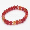 Natural Striped Agate/Banded Agate Beaded Stretch Bracelets BJEW-JB02564-2