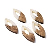Opaque Resin & Walnut Wood Pendants RESI-N025-047B-02-3