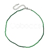 Faceted Rondelle Glass Beaded Necklace for Women NJEW-M208-02I-3