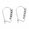 304 Stainless Steel Hoop Earrings Findings Kidney Ear Wires STAS-N092-138C-01-1