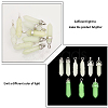 CHGCRAFT 9Pcs 9 Styles Synthetic Luminous Stone Double Terminal Pointed Pendants G-CA0001-72-3