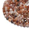 Natural Red Hematoid Quartz/Ferruginous Quartz Beads Strands G-K389-A29-01-3