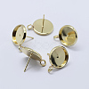 Brass Stud Earring Settings X-KK-P131-01A-12mm-2