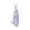 Electroplated Natural Quartz Crystal Dyed Pendants PALLOY-JF02325-02-3