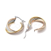 Tricolor 304 Stainless Steel Overlapping Circles Hoop Earrings for Women EJEW-F290-03M-2