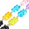 Bear Resin Link Chain Necklaces NJEW-JN03574-4