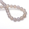 Round Natural Grey Agate Bead Strands X-G-R345-6mm-07-3