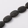 Dyed Oval Synthetic Lava Rock Beads Strands G-N0111-18-1