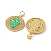 Brass Pendants Micro Pave Cubic Zirconia with Synthetic Opal KK-K356-01G-2