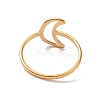 Ion Plating(IP) 201 Stainless Steel Crescent Moon Finger Ring RJEW-J051-37G-3