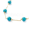 Round Synthetic Turquoise Anklets AJEW-AN00288-01-2