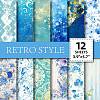 12 Sheets Blue Theme Scrapbook Paper Pad Sets PW-WGDC27B-01-1