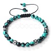 Trendy Ethnic Style Cube Evil Eye & Round Dyd Synthetic Turquoise Beaded Stretch Bracelets PJ2289-6-1