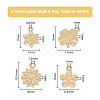 HOBBIESAY 48Pcs 8 Style Rack Plating Brass Charms KK-HY0001-48-2