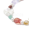 Natural Gemstone & Plastic Pearl Beaded Bracelets BJEW-JB10362-3