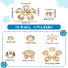 PandaHall Elite 64PCS 16Style Brass Bead Cap KK-PH0006-23-2