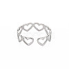 304 Stainless Steel Open Heart Wrap Cuff Ring for Women RJEW-S405-194P-2