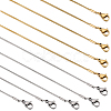 SUNNYCLUE 12Pcs 2 Colors 304 Stainless Steel Round Snake Chain Necklaces Set NJEW-SC0001-19-1