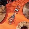 Halloween Themed Alloy Skeleton Hand Pendant Decorations HJEW-JM02147-2