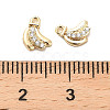 Brass Micro Pave Clear Cubic Zirconia Charms KK-C054-12G-3