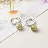 Natural Qinghai Jade Beads Earrings for Girl Women Gift EJEW-JE04607-02-4