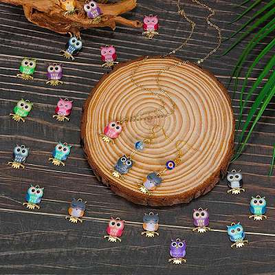 36Pcs 12 Colors Alloy Enamel Pendants FIND-SZ0003-34-1